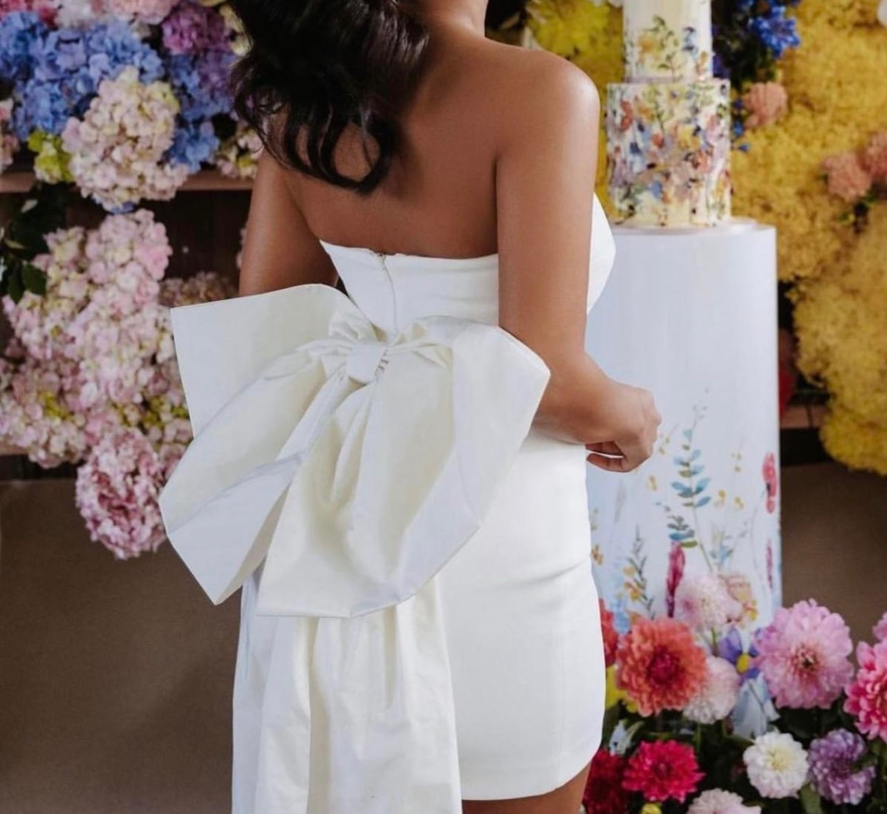 Rebecca Vallance Daphne bow-detail mini dress
