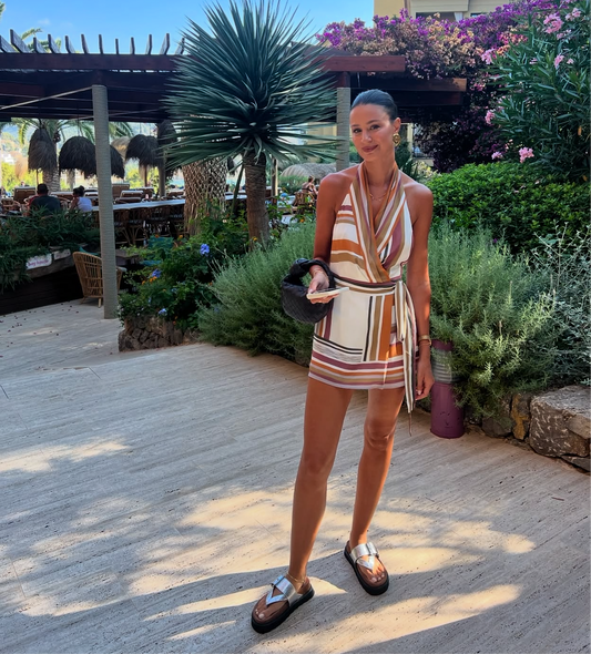 Sir the Label Caprera Wrap Halter mini dress