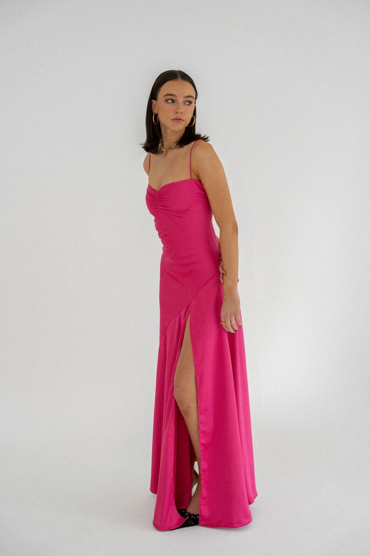 Hntr the Label Gaia Gown - Hot pink