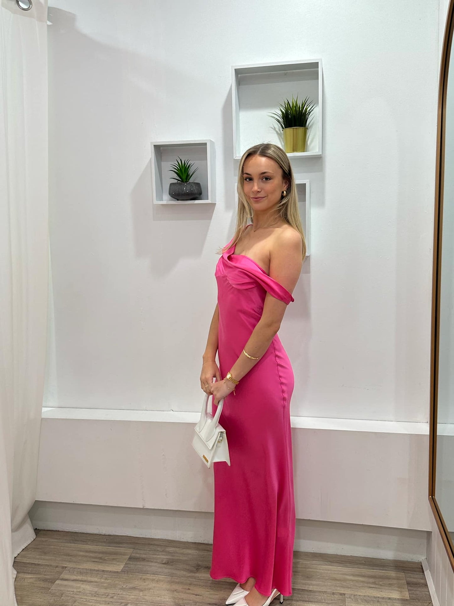 Natalie Rolt Monika Gown - Neon Pink