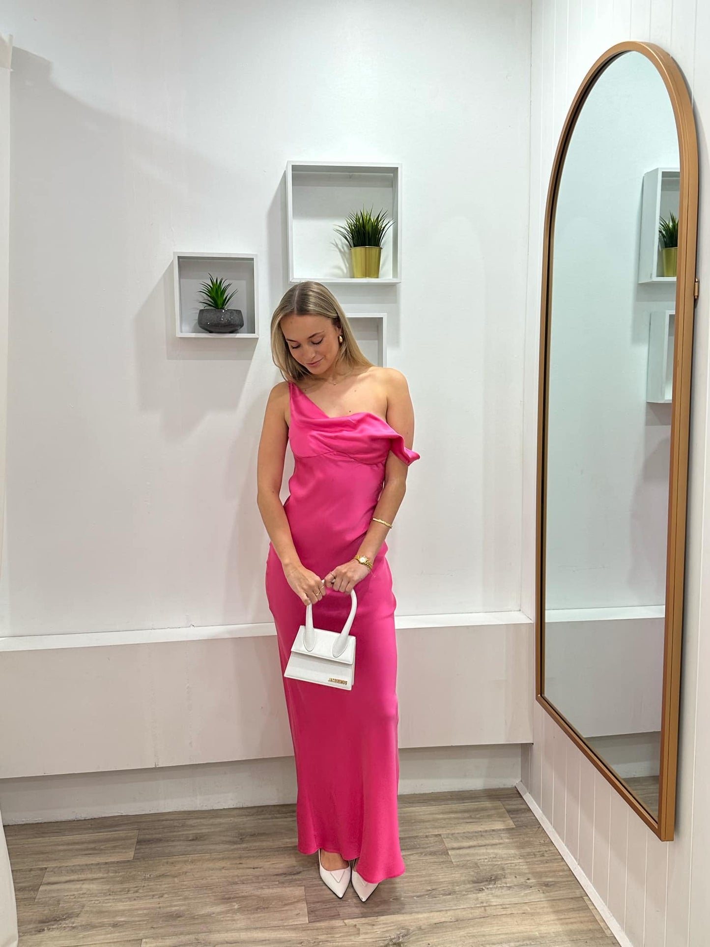 Natalie Rolt Monika Gown - Neon Pink