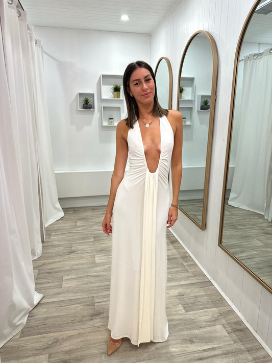 Misha Jennifer Cupro Maxi Dress - Ivory