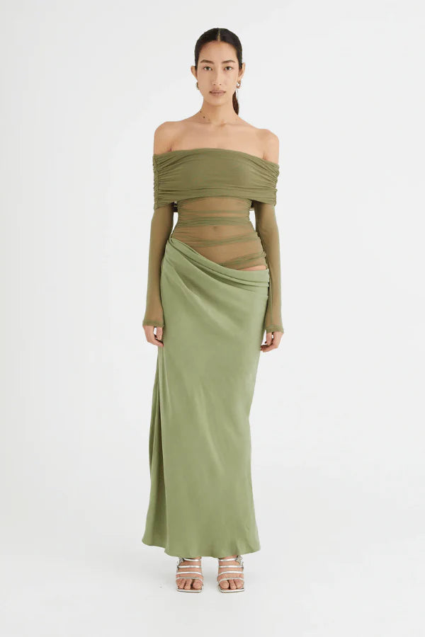 Benni Yasmin Off-Shoulder Dress Pistachio