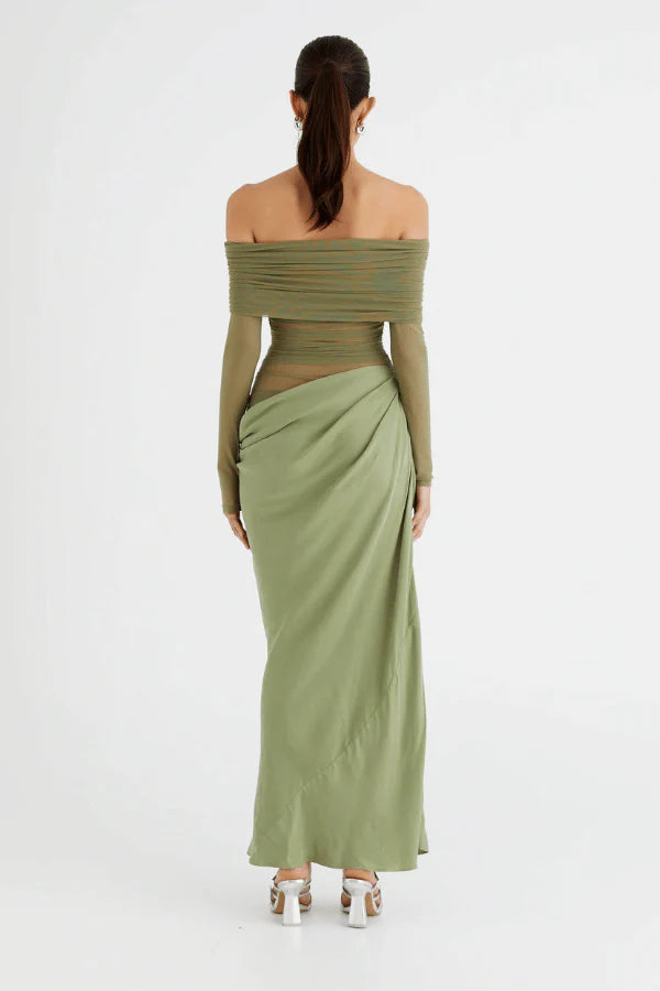 Benni Yasmin Off-Shoulder Dress Pistachio