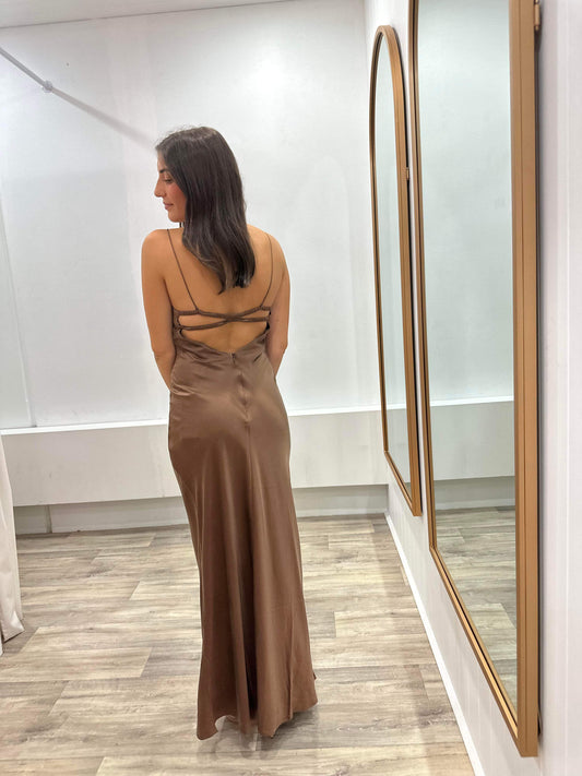 Bec and Bridge Amber Maxi dress - CHOCOLATE