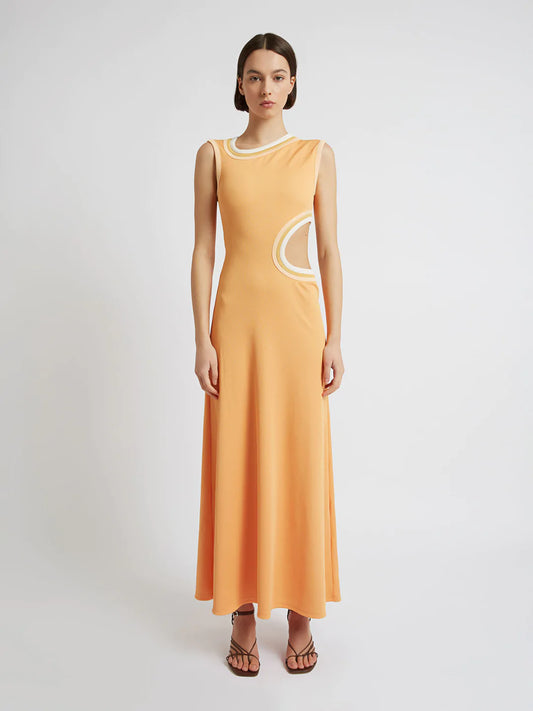 Christopher Esber Skewed Neck Multi Bind Dress Orange